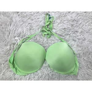 Oakley Women's Neon Green X-tra Removable Padded Swimwear Halters Bikini Top XL